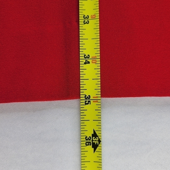 Belle Badgley Mischka Peplum Dress Size 4 Back Zipper 3/4 Sleeve Lined Red - Picture 8 of 11